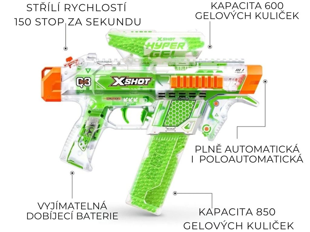 Zuru X-Shot Hyper Gel Glow Motorizovaný NightStrike 36782 67